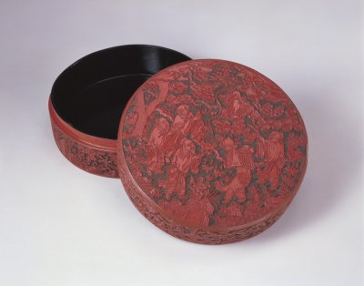 图片[3]-Carved red round box of five old people’s birthday pictures-China Archive